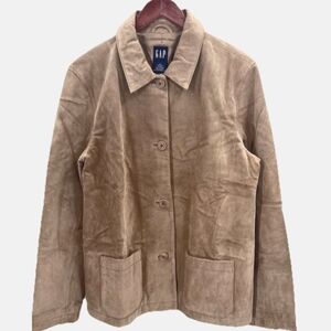 GAP Suede Leather Button Down Jacket